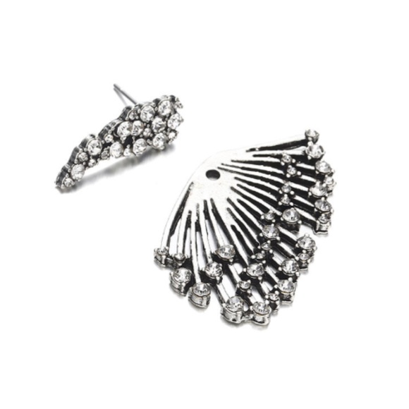 'Meteor Shower' Simulated Diamond Silver Earrings - Picture 8 of 8